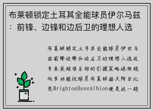 布莱顿锁定土耳其全能球员伊尔马兹：前锋、边锋和边后卫的理想人选